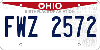 OH license plate FWZ2572