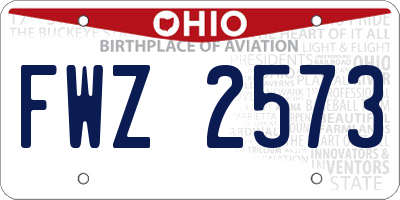 OH license plate FWZ2573