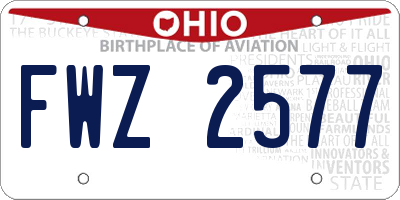 OH license plate FWZ2577