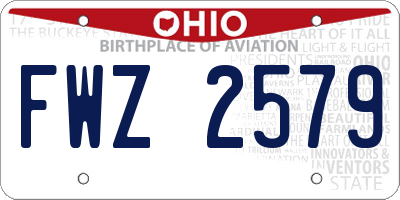OH license plate FWZ2579