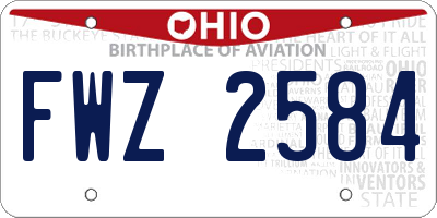 OH license plate FWZ2584