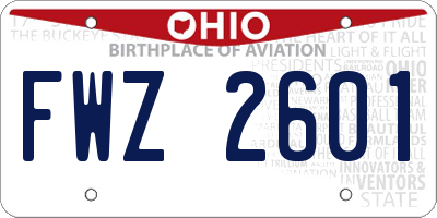 OH license plate FWZ2601