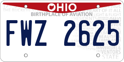 OH license plate FWZ2625