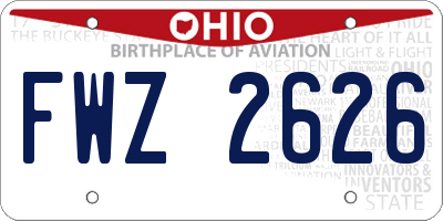 OH license plate FWZ2626