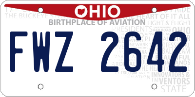 OH license plate FWZ2642