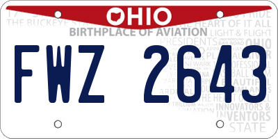 OH license plate FWZ2643