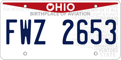 OH license plate FWZ2653