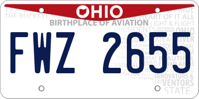 OH license plate FWZ2655
