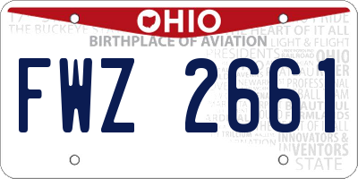 OH license plate FWZ2661