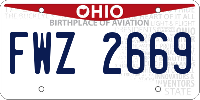 OH license plate FWZ2669