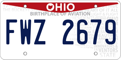 OH license plate FWZ2679