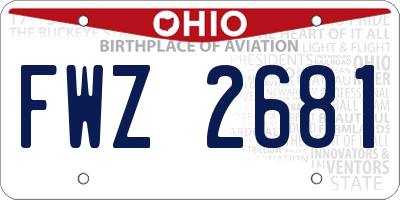 OH license plate FWZ2681