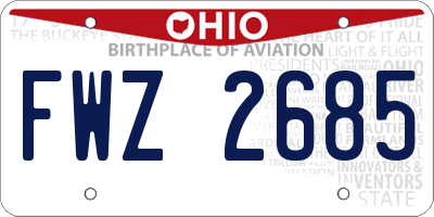 OH license plate FWZ2685