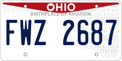 OH license plate FWZ2687