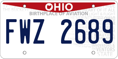 OH license plate FWZ2689