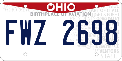 OH license plate FWZ2698