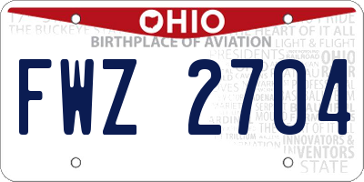 OH license plate FWZ2704