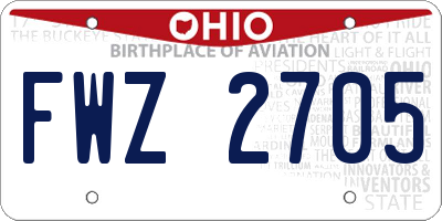 OH license plate FWZ2705