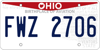 OH license plate FWZ2706