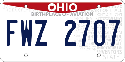 OH license plate FWZ2707