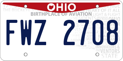 OH license plate FWZ2708