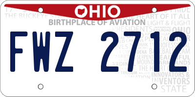 OH license plate FWZ2712