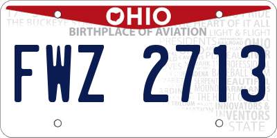 OH license plate FWZ2713