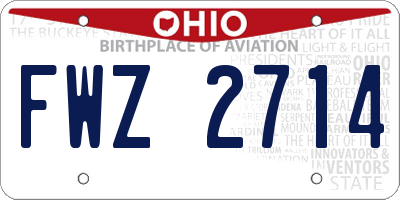 OH license plate FWZ2714