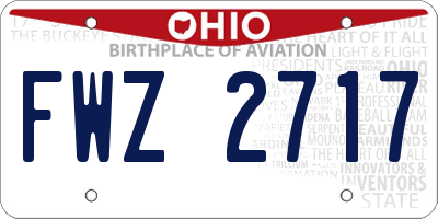 OH license plate FWZ2717
