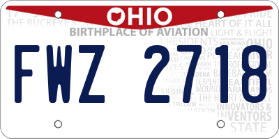 OH license plate FWZ2718