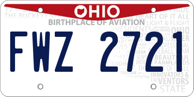 OH license plate FWZ2721