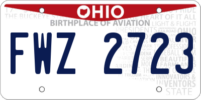 OH license plate FWZ2723