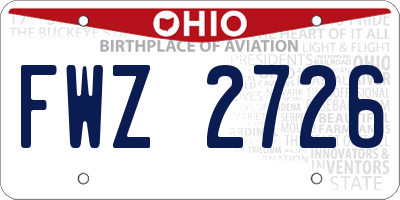 OH license plate FWZ2726