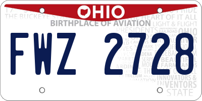 OH license plate FWZ2728