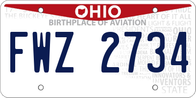 OH license plate FWZ2734