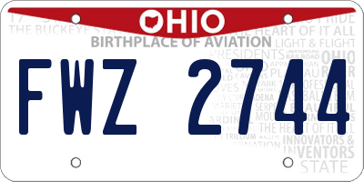 OH license plate FWZ2744