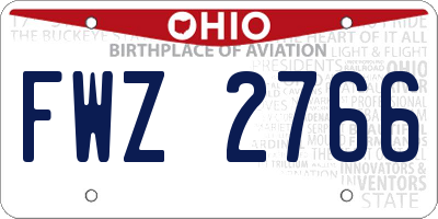 OH license plate FWZ2766