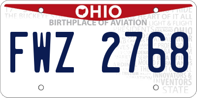 OH license plate FWZ2768