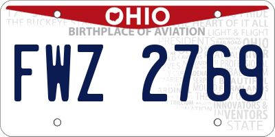 OH license plate FWZ2769