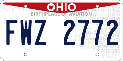 OH license plate FWZ2772