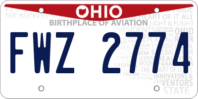 OH license plate FWZ2774