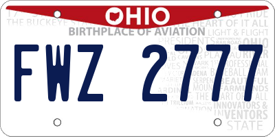 OH license plate FWZ2777