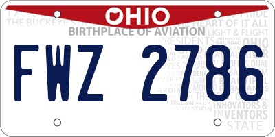 OH license plate FWZ2786