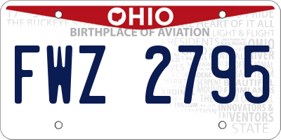 OH license plate FWZ2795