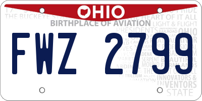 OH license plate FWZ2799