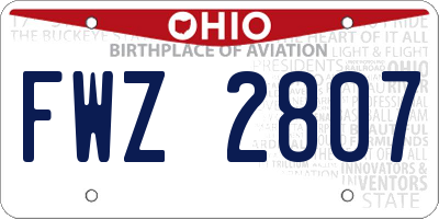 OH license plate FWZ2807