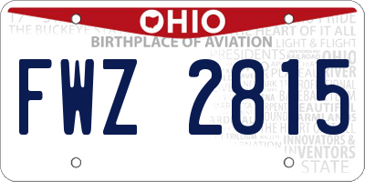 OH license plate FWZ2815