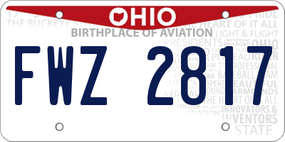 OH license plate FWZ2817