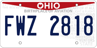 OH license plate FWZ2818