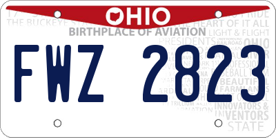 OH license plate FWZ2823